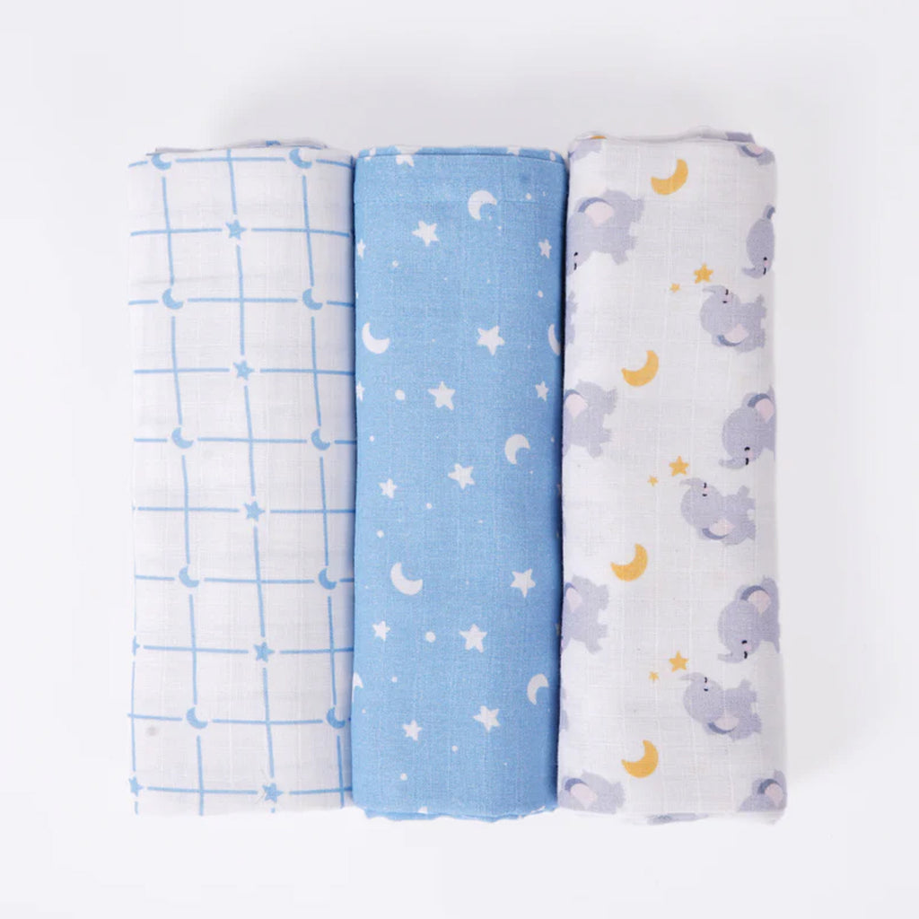 Jumbo-Dumbo Rising Star Cotton Muslin Swaddle - Pack of 3