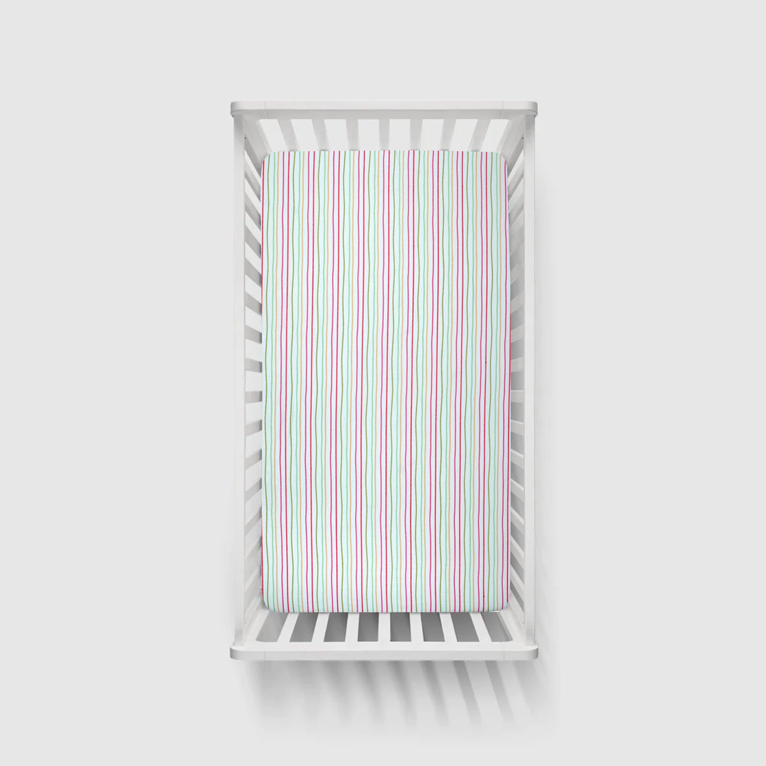Organic Fitted Cot Sheet - Pink Stripe