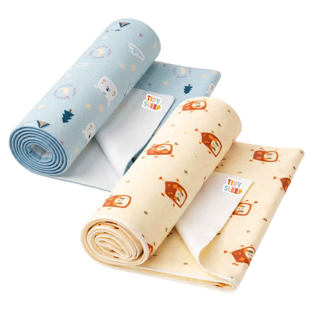 Printed Waterproof Dry Sheet (Pack of 2) - Little Bear Goodnight & Smart Robot