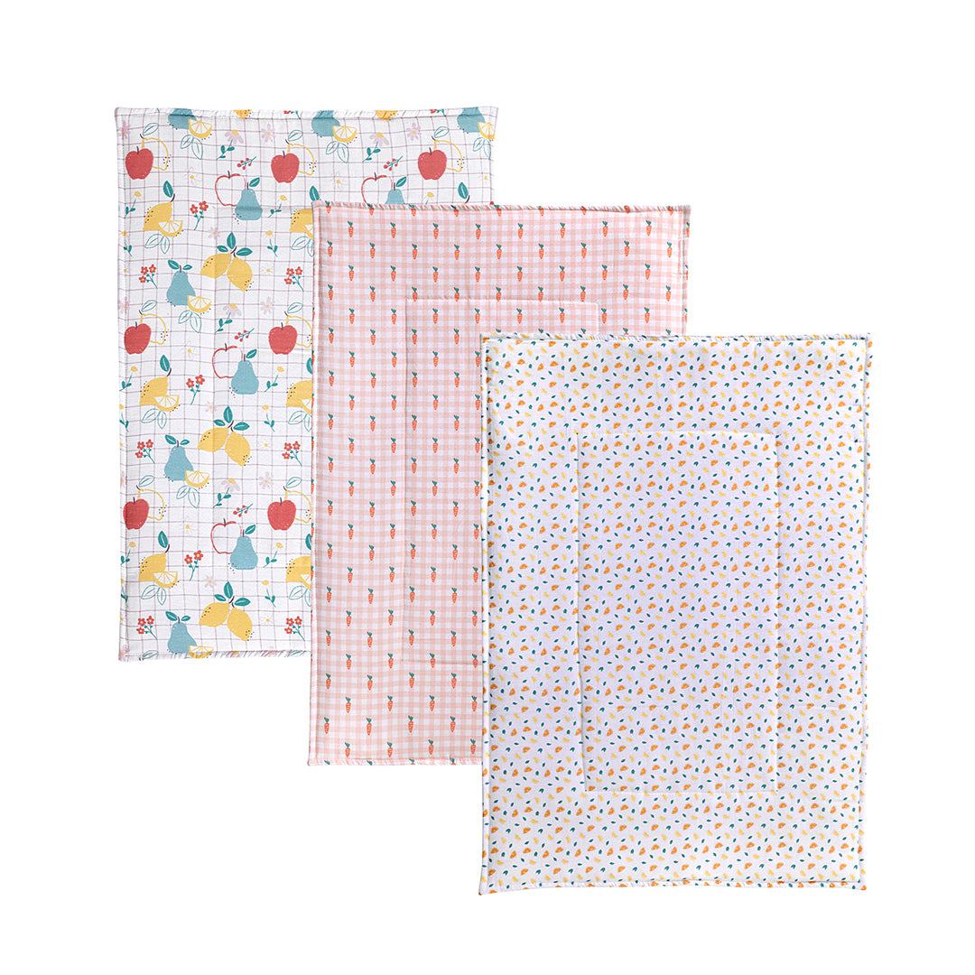 Fruitlicious Diaper Changing Mats for Baby Pack of 3