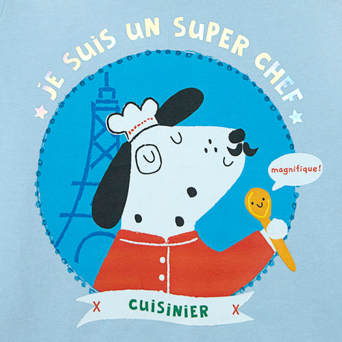 Super Chef - Full Sleeved Cotton T-Shirt Blue