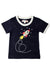 Tidy Sleep In Space - Half Sleeved Cotton T-Shirt Black