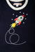 In Space - Half Sleeved Cotton T-Shirt Black