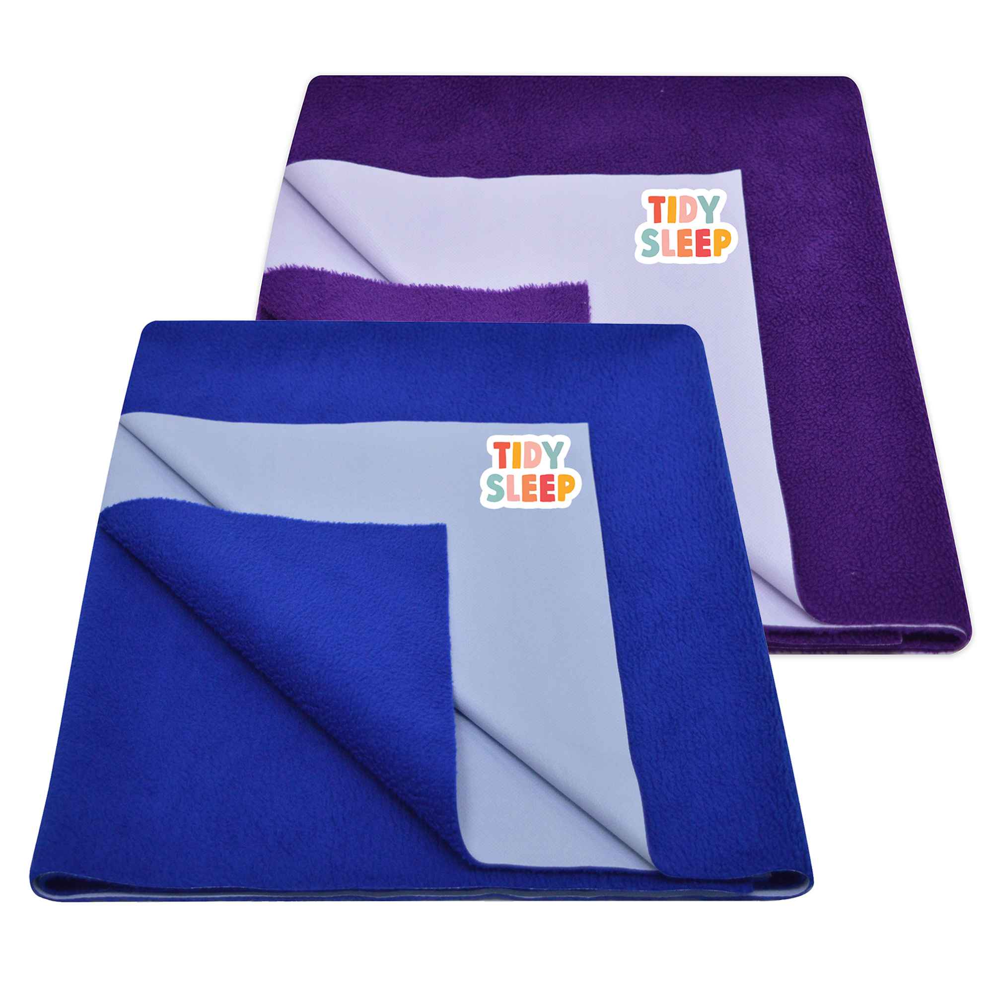 Waterproof Baby Bed Protector Dry Sheet For New Born Babies -Royal Blue & Plum Pack Of 2