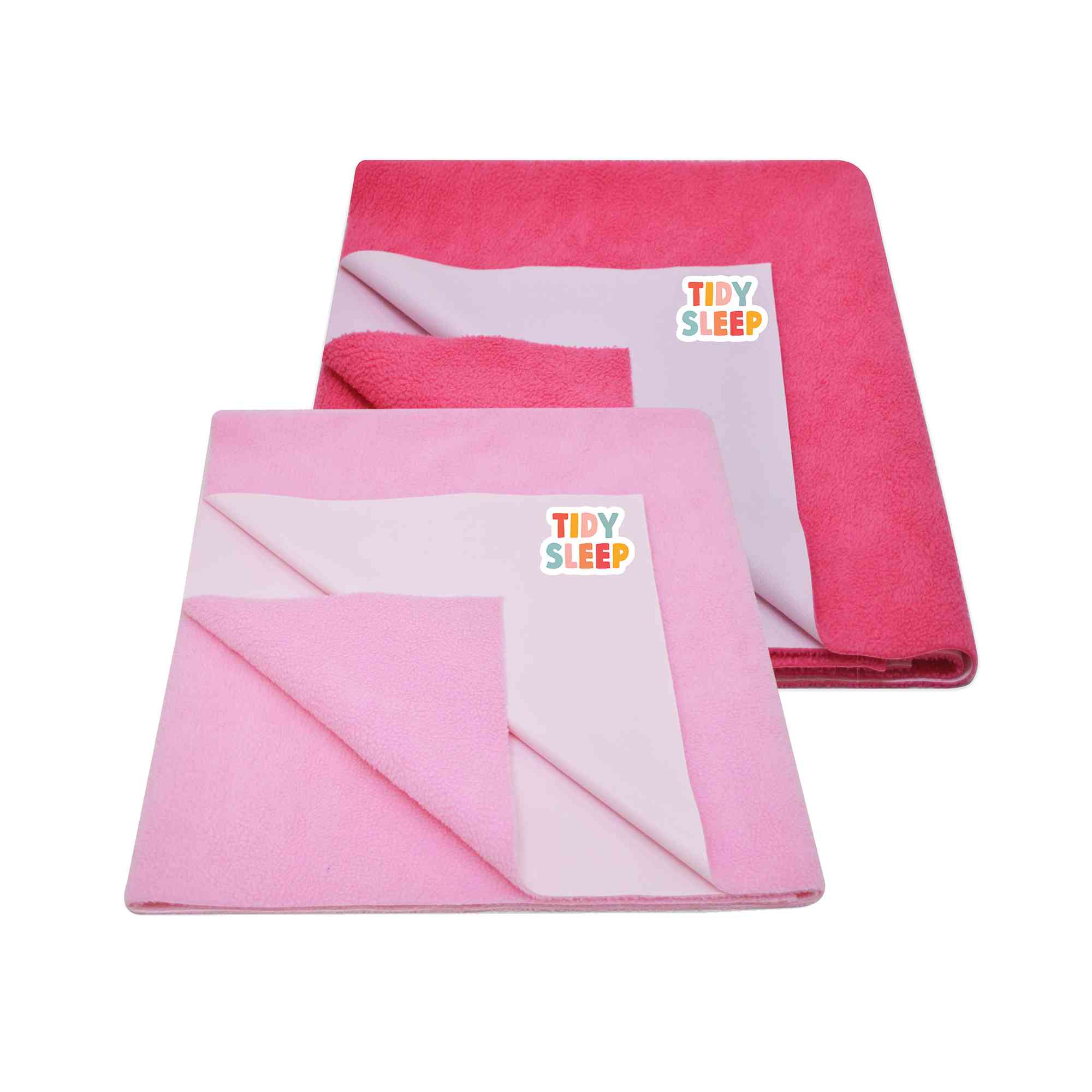 Waterproof Baby Bed Protector Dry Sheet For New Born Babies  -Hot Pink & Baby Pink Pack Of 2