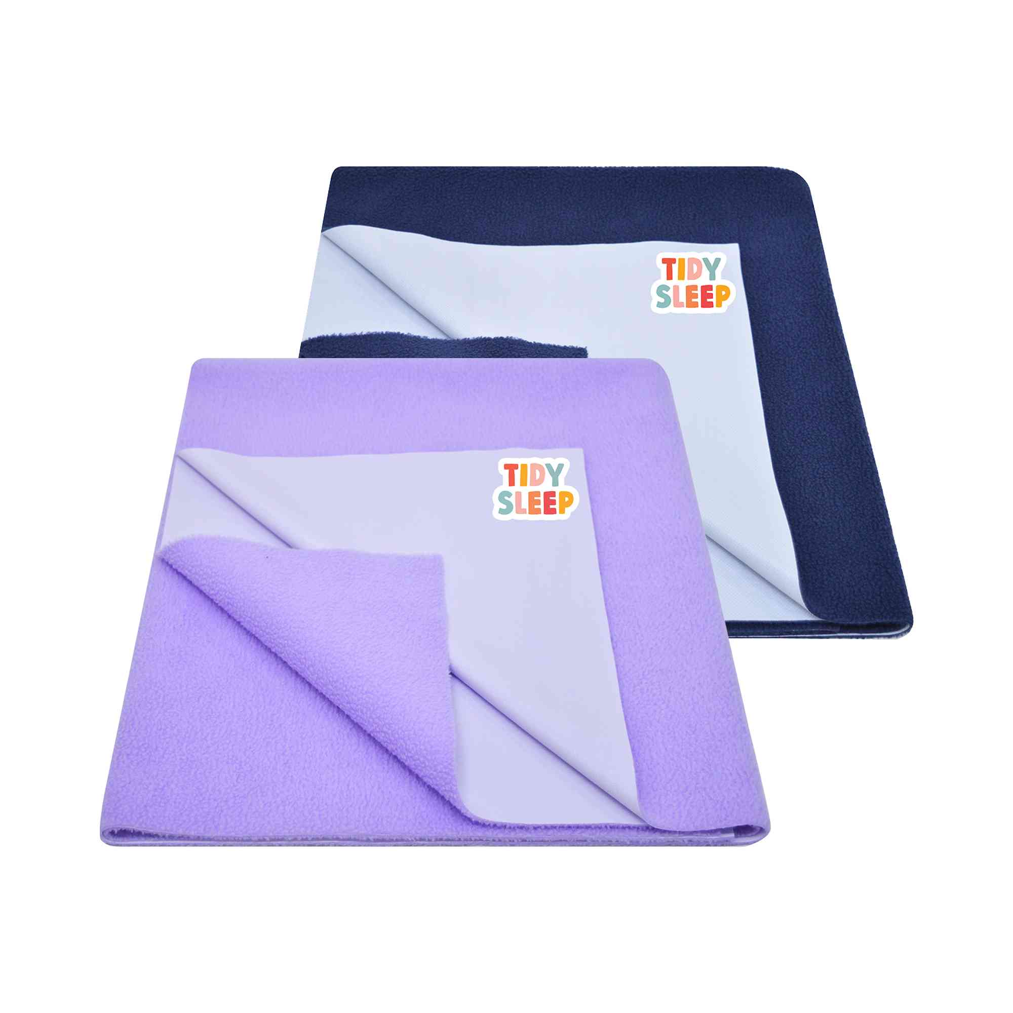 Tidy Sleep Waterproof Baby Bed Protector Dry Sheet For New Born Babies -Baby Blue & Lilack Of 2